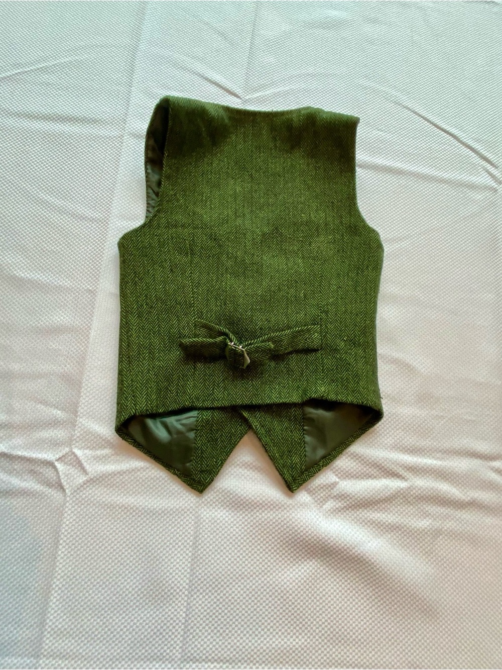 Classic Green Herringbone Kids Vest - 4T - Picture 7 of 7
